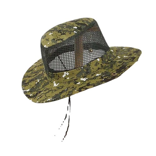 Men's Summer Mesh Breathable Hiking Hat Camouflage Fishing Hat Foldable Sun Hat Outdoor Travel Sun Hat