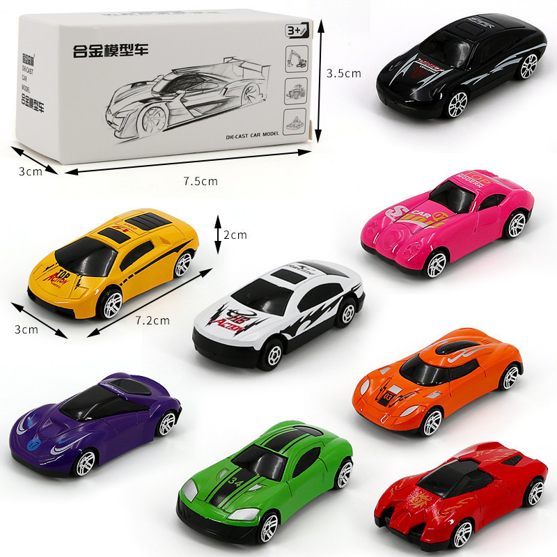 Factory Direct Supply wholesale sliding simulation mini alloy car candy color boxed model racing car twisted egg blind box