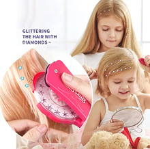跨境魔法打钻机blingbling女孩过家家钉钻机头发贴钻机礼物品玩具