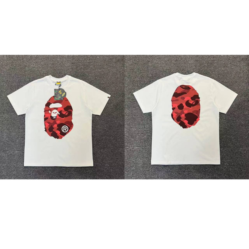 APE Ape トレンドブランド 外国貿易 ヘビーウェイト ピュアコットン ラウンドプリント 男女同型 ゆったり プレミアム 半袖 Tシャツ 25SS|undefined