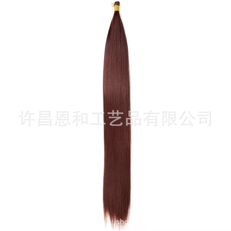 跨境欧美无痕接发脏辫长直发发把高温丝假发straight bulk hair|undefined