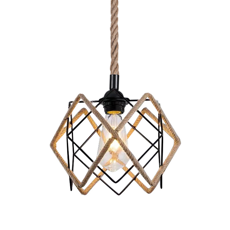 Exclusividad transfronteriza, estilo industrial retro, personalidad, restaurante, cafetería, tienda de té con leche, barra de bar, cuerda de cáñamo, candelabro creativo