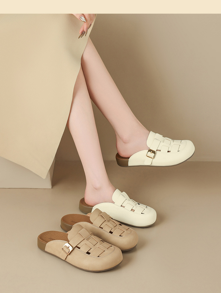 Dép sandal nữ quai chữ V đế dày phong cách cổ điển — AB198 Hạnh chi tiết 16