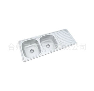 厂家直销出口品质亚光表面厨房洗菜双槽带板焊接不锈钢水槽