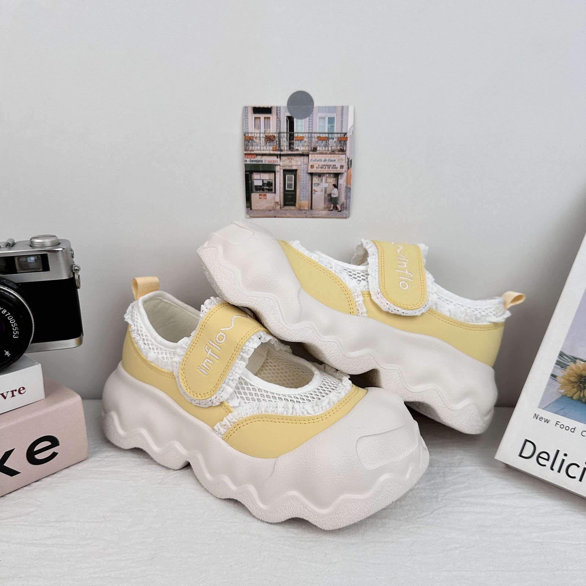 A9927 Velcro Mary Zheng grueso zapatos de suela para mujeres 2025 nuevo verano ins universal nicho zapatos de pan casuales