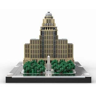 MOC-55335 水牛城市政厅 1:650 国家地标建筑 1693 部件