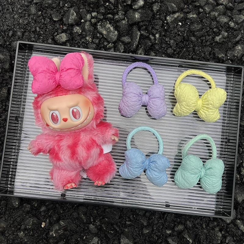 ラブブ labubu ベビー服装飾キャンディーカラーのカラフルなリボンヘッドバンドフル綿リボンヘッドバンド|undefined