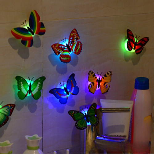 LED Color-Changing Butterfly Night Light for Wholesale, Gift, Realistic 3D Wall Sticker Night Light, Home Furniture Decoration