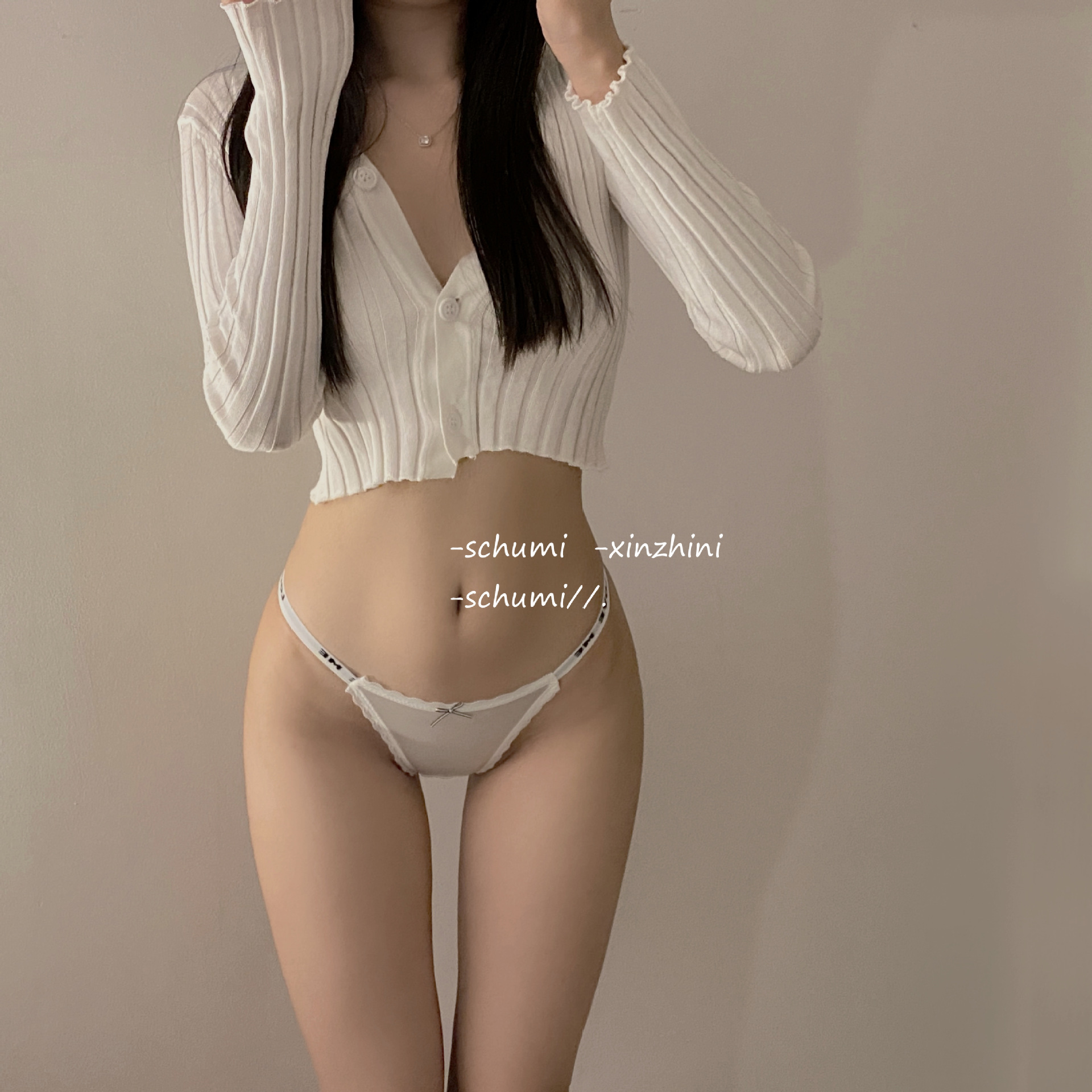 Chicas puras e inocentes~ Bragas sexys de corte alto para chicas, totalmente sensuales, de talle bajo, con tirantes finos y sin costuras. image 3