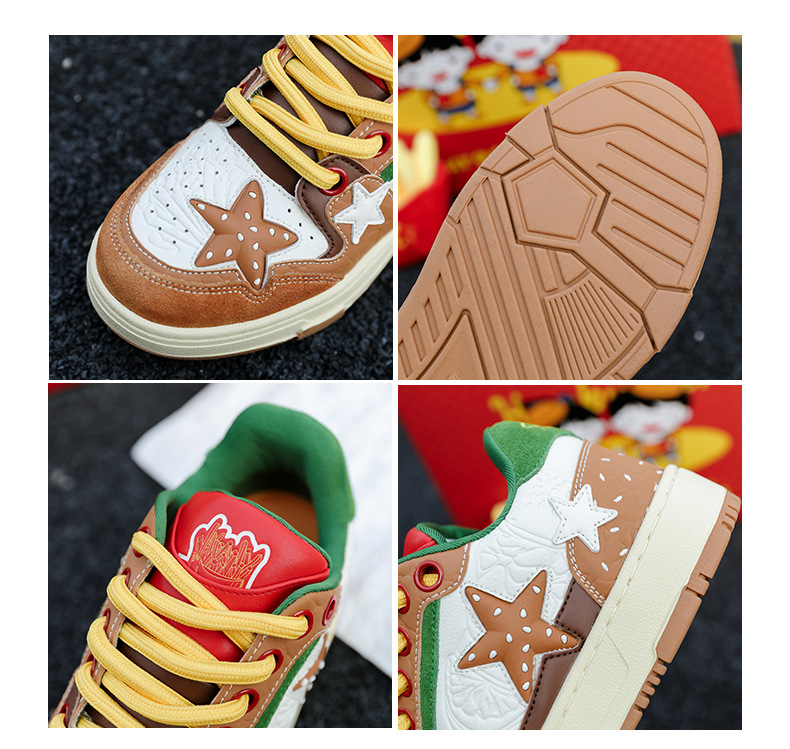Damenschuhe Nischendesign Damenschuhe White Deer im gleichen Stil Hamburger Sternschuhe Nationaler Trend dicke Unterseite vielseitige Freizeit-Sneaker für Damen_voghion.com