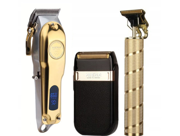 Cross-border exclusivo cuerpo completo de metal tijeras de peluquero profesional LCD pantalla digital tijeras de peluquero recargable pelo Clipper maquinilla de afeitar