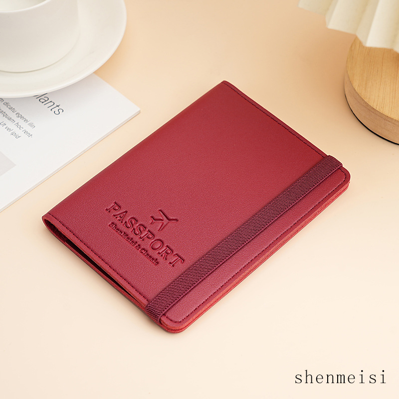 Spot bolsa de pasaporte de cuero de pu de venta caliente transfronteriza, clip de pasaporte multifuncional, cubierta de pasaporte, cubierta de pasaporte