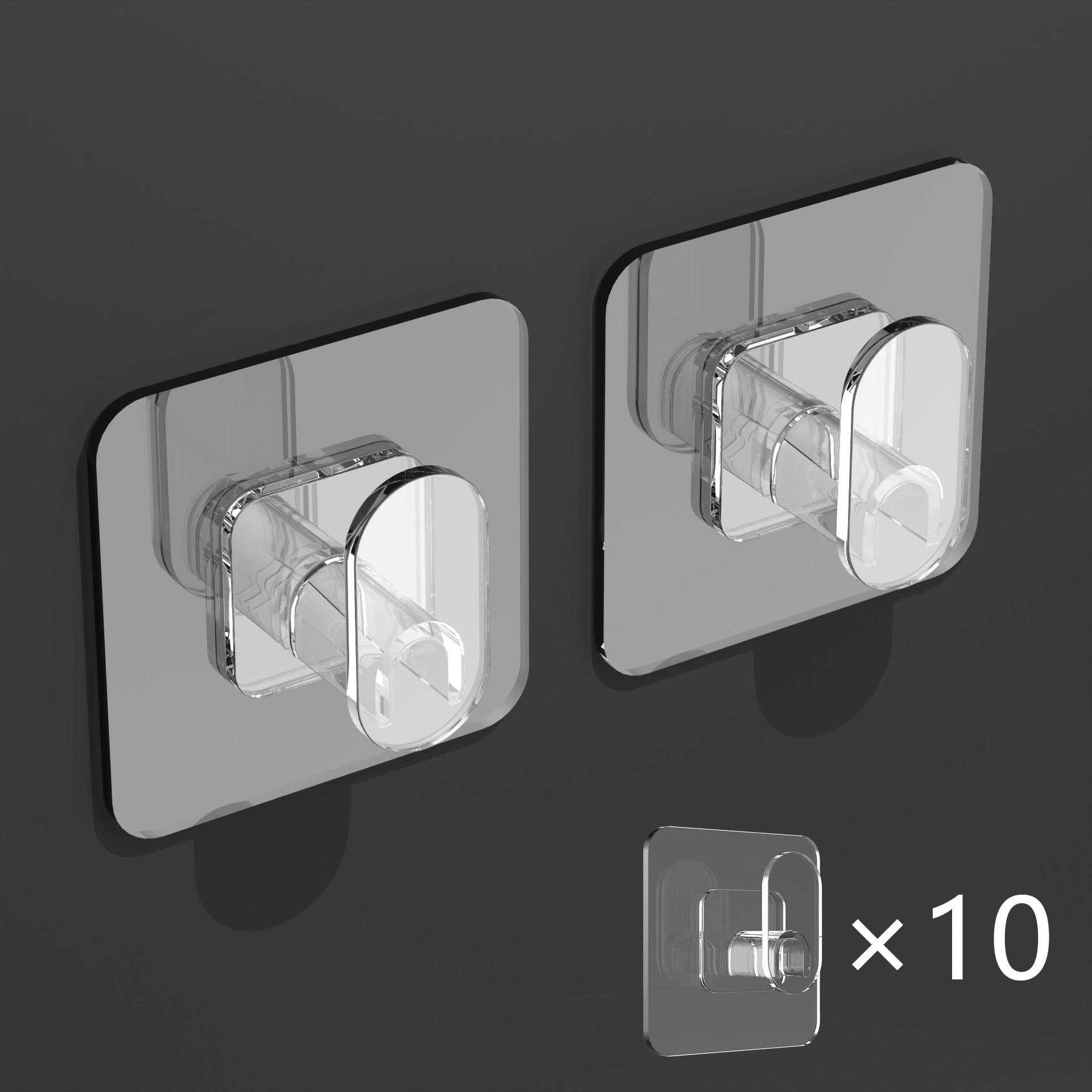 Large-sized, seamless, strong coat hook for kitchen and bathroom, transparent pattern, load-bearing, creative adhesive hook pic 8