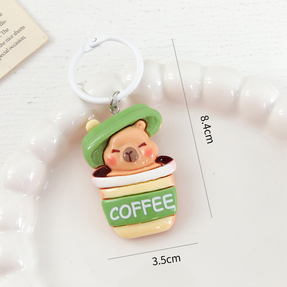 카툰 키링/커피 기니피그 - F