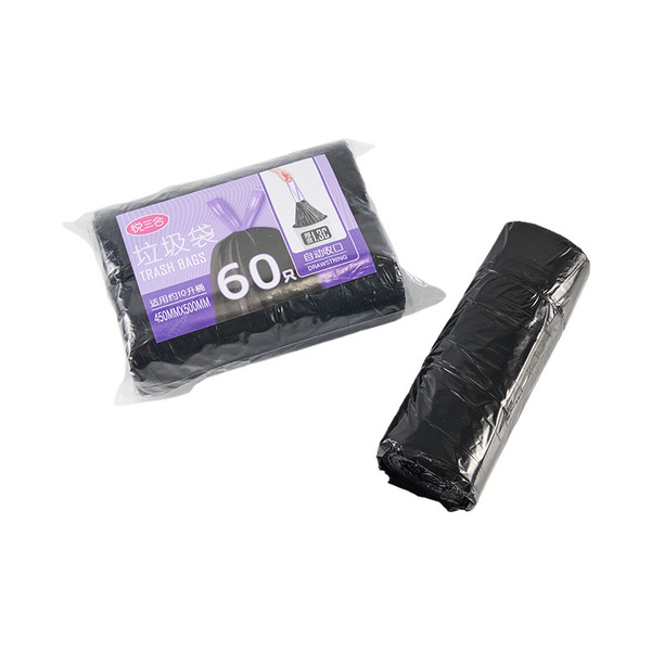 Handheld black big disposable plastic garbage bag for home use