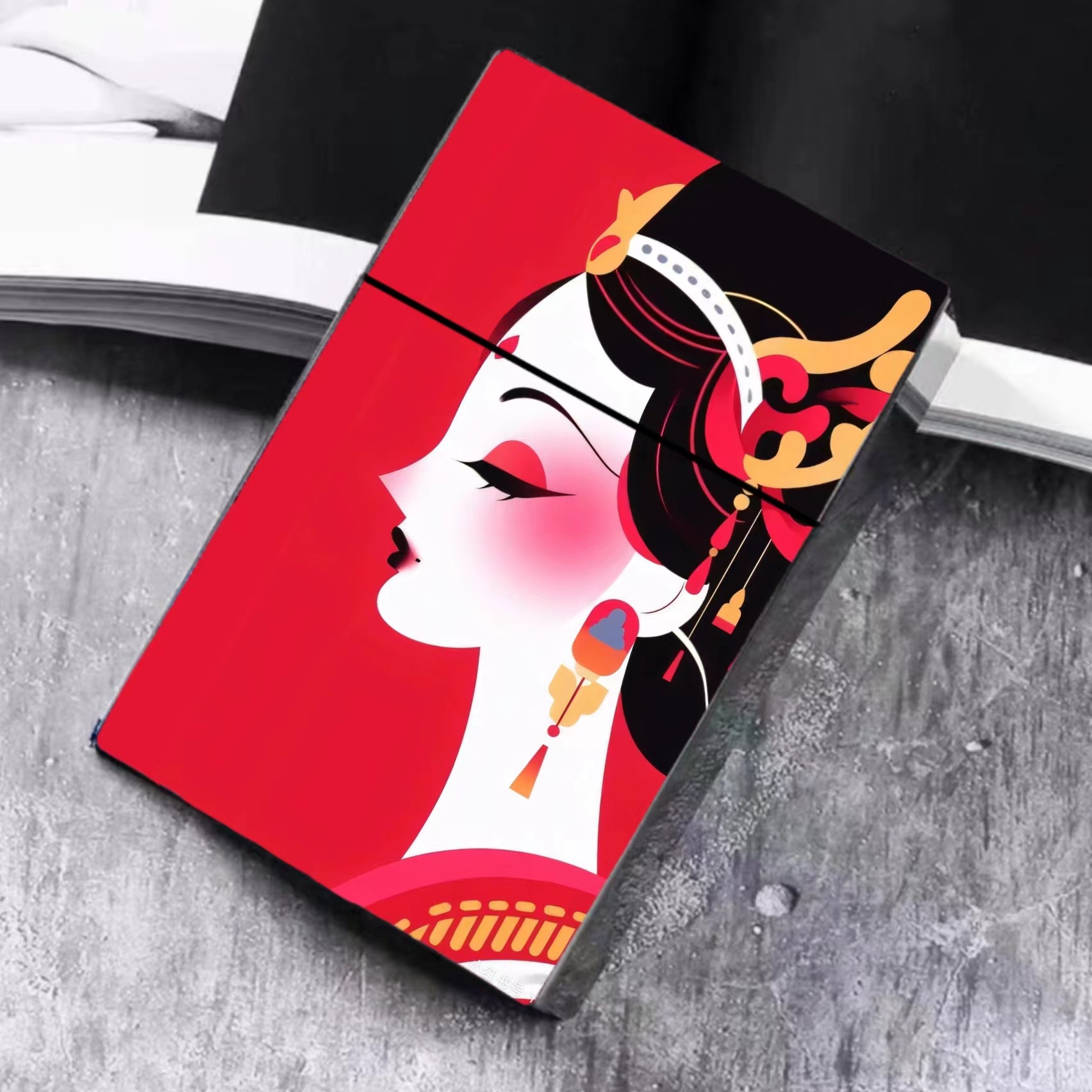 外贸烟盒 自动弹东方美女烟盒动物风景烟盒收纳盒