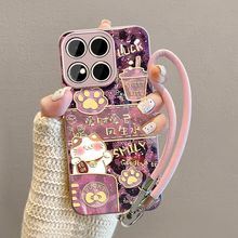 适用小米15手机壳带挂绳全包xiaomi14pro新款手机壳豹纹招财猫