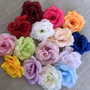 Rose head 8CM hat costume headdress diy artificial flower head cross-border Halloween wreath rose head wholesale