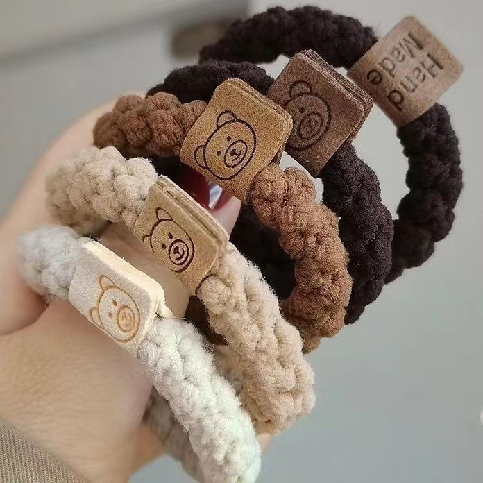 곰 라벨 헤어 링 혼합 머리 5 색 5 팩