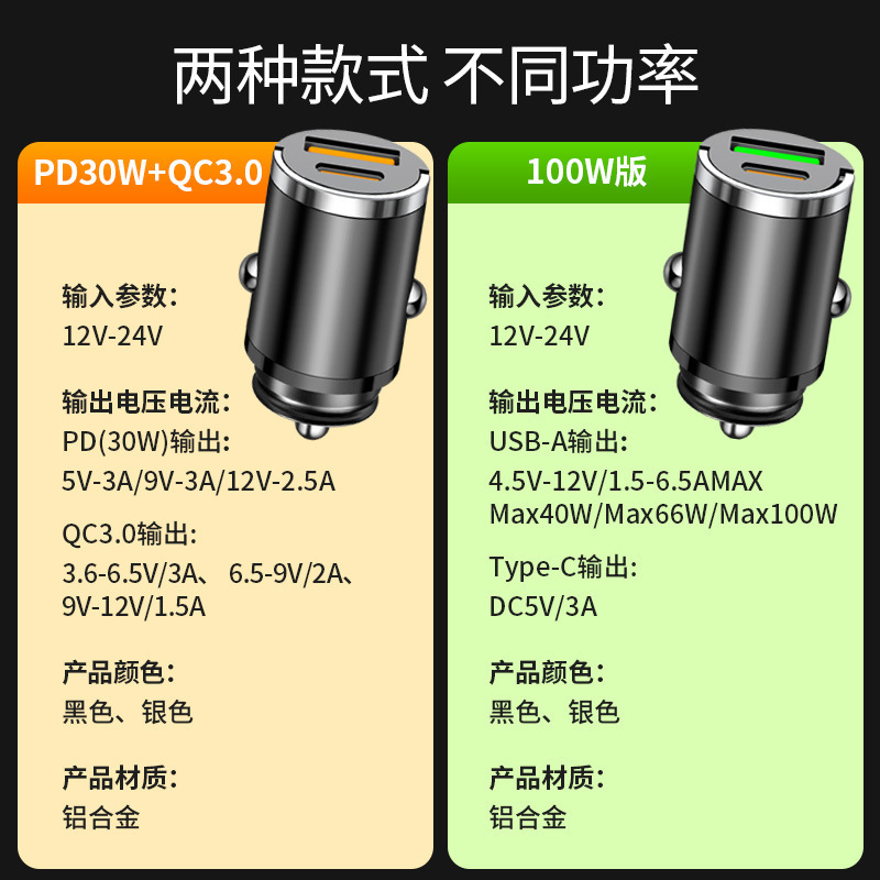 華為車載充電器の超高速充電ヘッドを適用するミニステルス二口PDリンゴ14/15/16フラッシュ充電|undefined