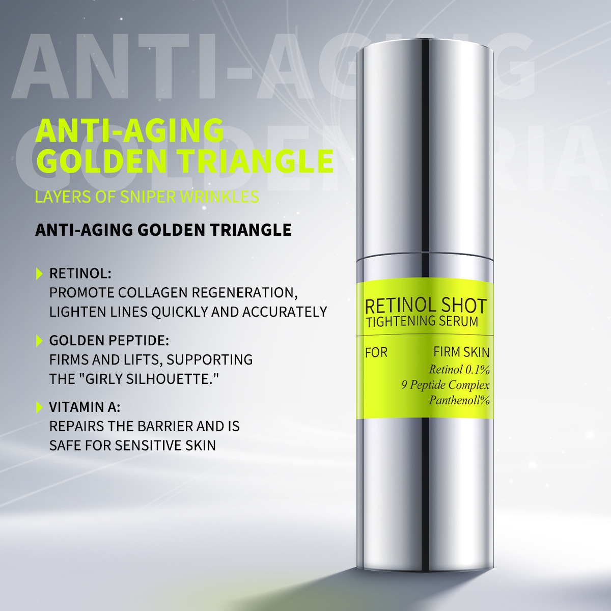Transfronterizo exclusivo retinol eye cream firmado para proteger la piel facial suave y brillante retinol eye cream