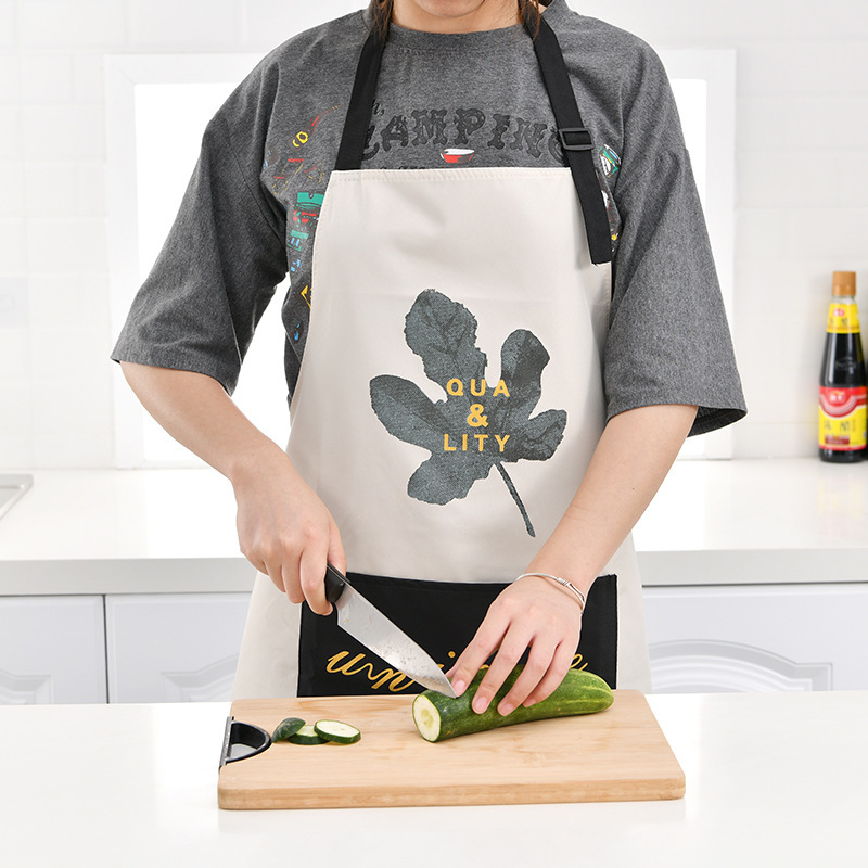 シンプルな綿麻の家庭用キッチンエプロン、油汚れ防止、大人用調理用カバーオール、作業服、コーヒーショップの制服、ポリエステル製で耐摩耗性|undefined