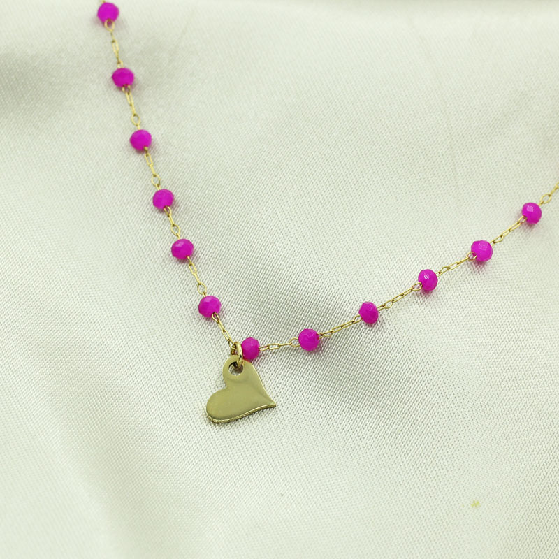 Women's Gender Plating Design Sweet Heart Shape Artificial Crystal Titanium Steel Cable Chain Bracelets In Bulk Stainless Steel Bracelets