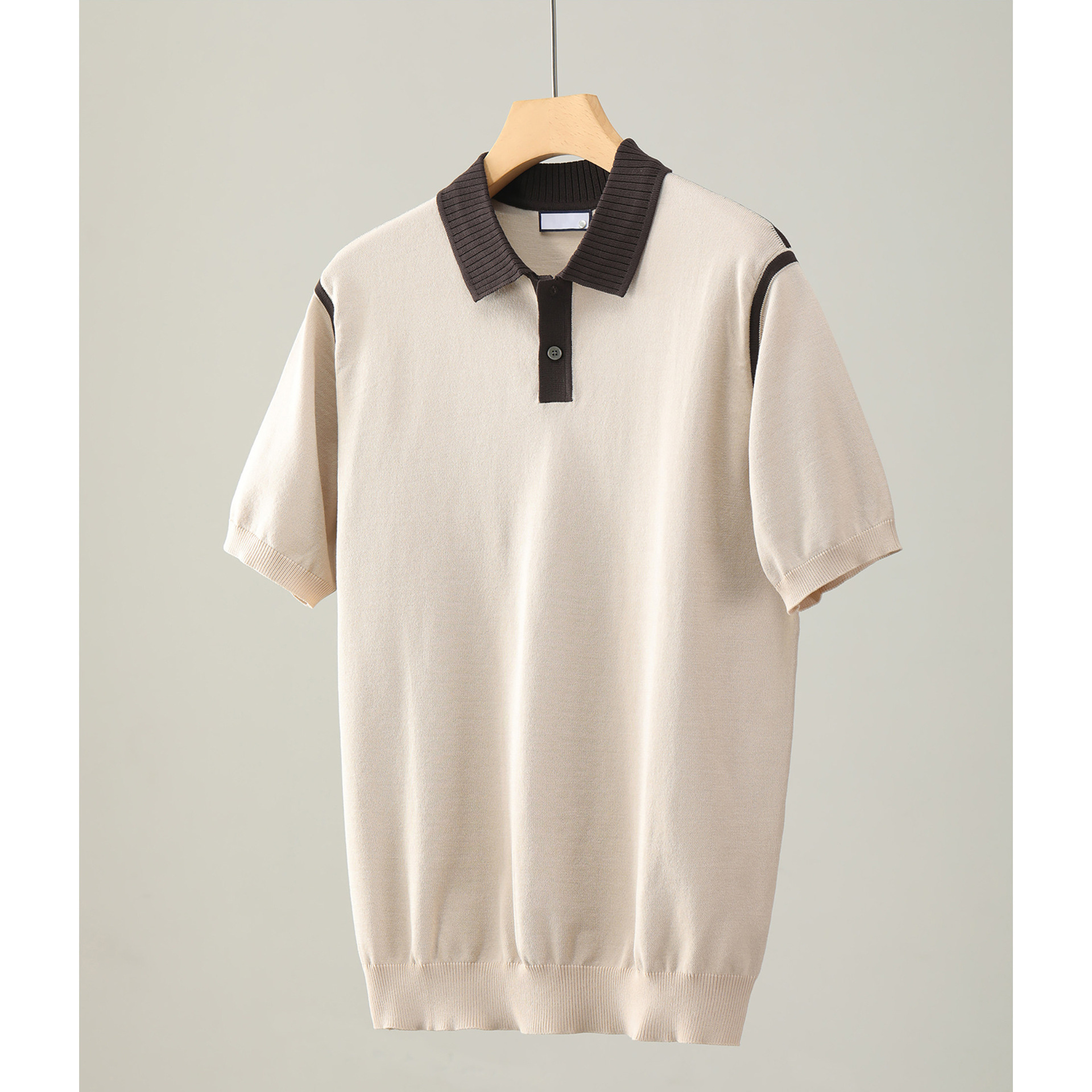 Polo camiseta de punto camiseta de manga corta camiseta de hombre paul línea tridimensional viejo qianfeng verano fábrica transfronteriza al por mayor