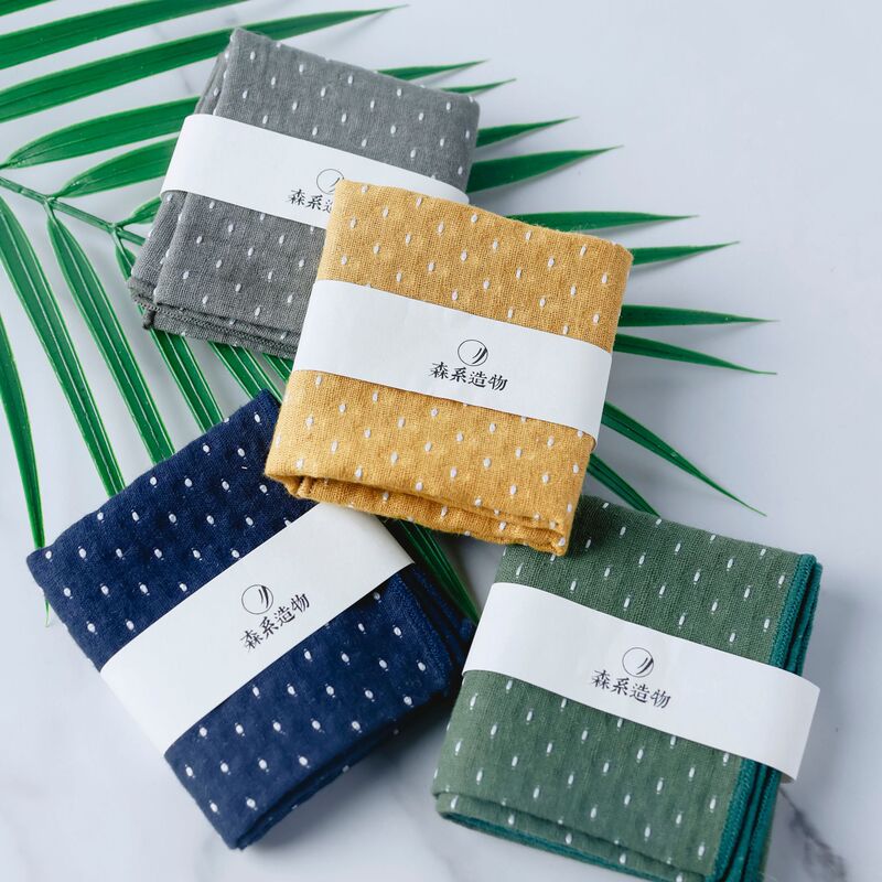 Cotton and Linen Solid Color Simple Japanese Zen Style Tea Ceremony Pot Absorbent Tea Towel Clean Square Coaster Cloth Cover Cloth Tea Set Accessories