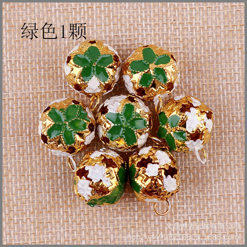 1 cloisonne estilo japonés flor bola campana hecha a mano DIY antiguo decorativo campana material accesorios colorido hueco campana