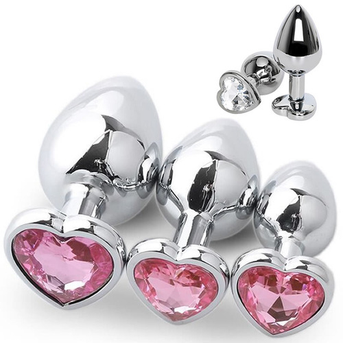 Heart-shaped metal butt plug, men's and women's masturbation sex toys, metal anal plug, anal expansion device, adult products