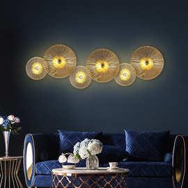 北欧客厅背景墙灯现代简约创意酒店过道走廊玻璃装饰灯具LED壁灯