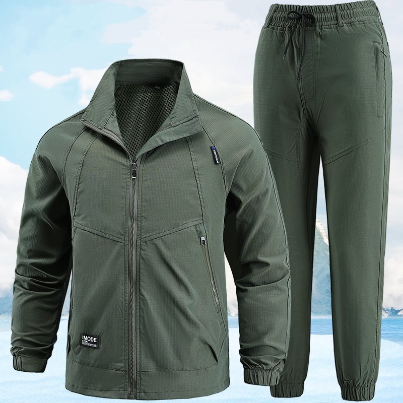 Cross-Border Set Waterproof Fashion Stand-Collar Camouflage Jacket Spring New Versatile Outdoor Casual Pants with Breathable Back Panel Cross-Border Set Waterproof Fashion Stand-Collar Camouflage Jacket Spring New Versatile Outdoor Casual Pants with Breathable Back Panel