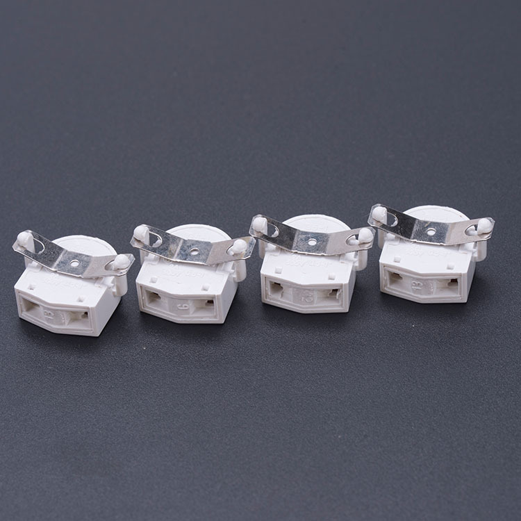 厂家直销新款支架灯日光老化t5/g5节能灯灯座灯脚PC材质灯具配件