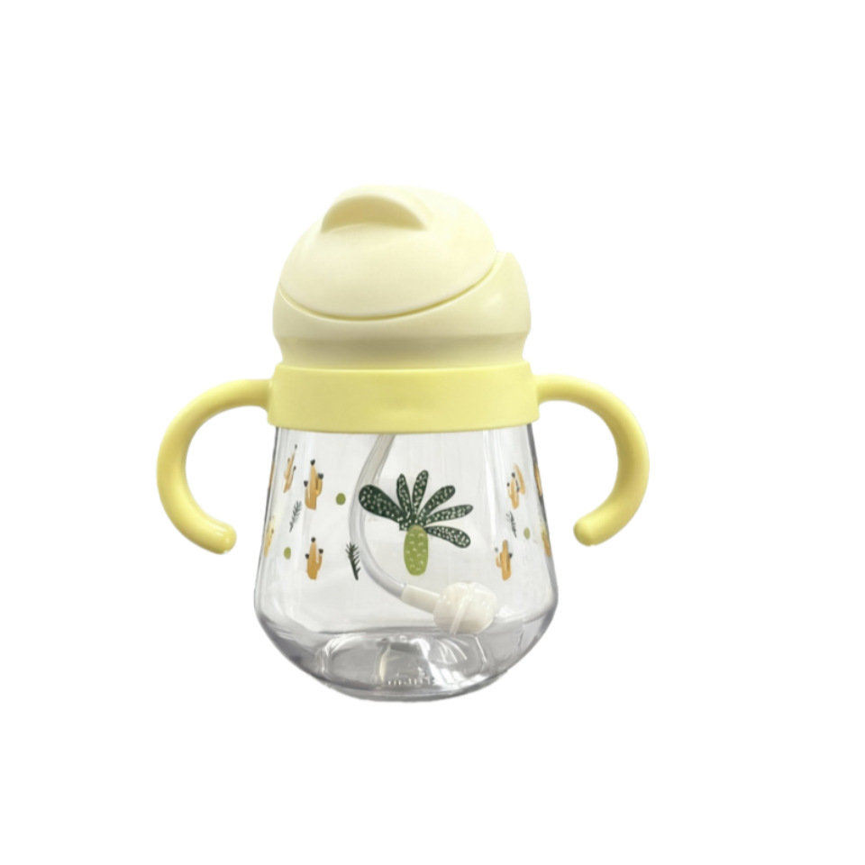Taza para beber con pajita Tritan, para niños, botella de agua para bebés, suministros para madres e hijos, al por mayor