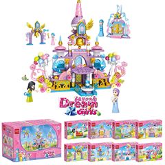 小さな女の子プリンセス城小さな箱入り組み立てビルディングブロックスタードリームガール子供のトレーニングクラス教育玩具卸売
