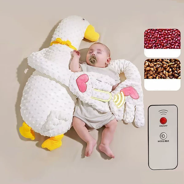 Upgraded model [pattable nursery rhyme model] Dou Dou Velvet - Big White Goose with crooked neck [7A antibacterial hot compress to warm the belly, sleep with both hands]