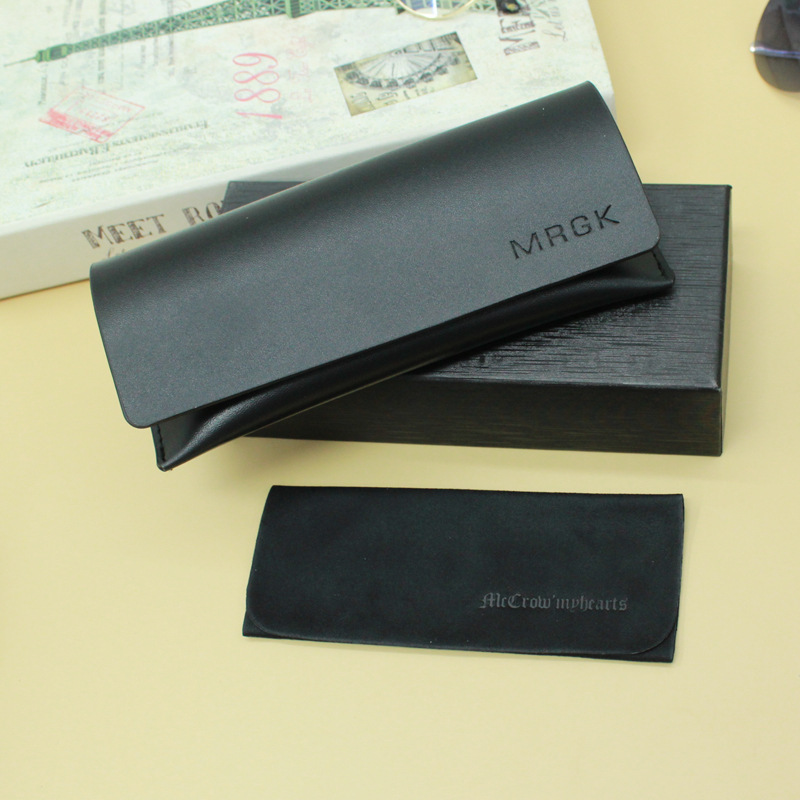 Factory Wholesale Custom Soft-Packed Glasses Case, Anti-Pressure Sunglasses Case, High-End Leather Portable Sunglasses Case Set
