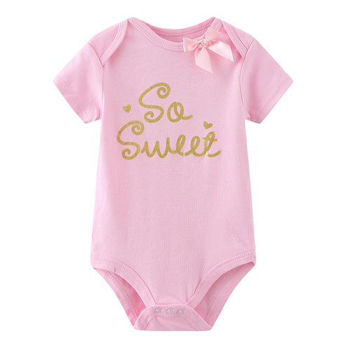 Baby wrap clothes, short-sleeved triangle jumpsuit, newborn type A clothes, pure cotton romper, one piece drop shipping