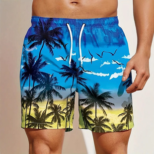 Summer New Men's Shorts 3D Digital Printing Trendy Shorts Fashion All-Match Casual Shorts