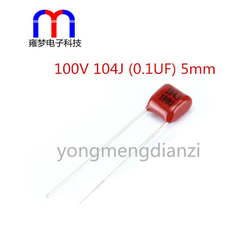 CBB电容 CL电容器 100V 104J (0.1UF) 脚距5MM 全新正品 薄膜电容