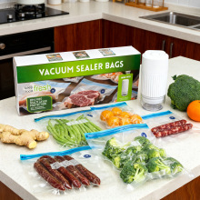 跨境抽真空食品压缩袋纹路拉链袋USB电泵套装食品密封真空保鲜袋