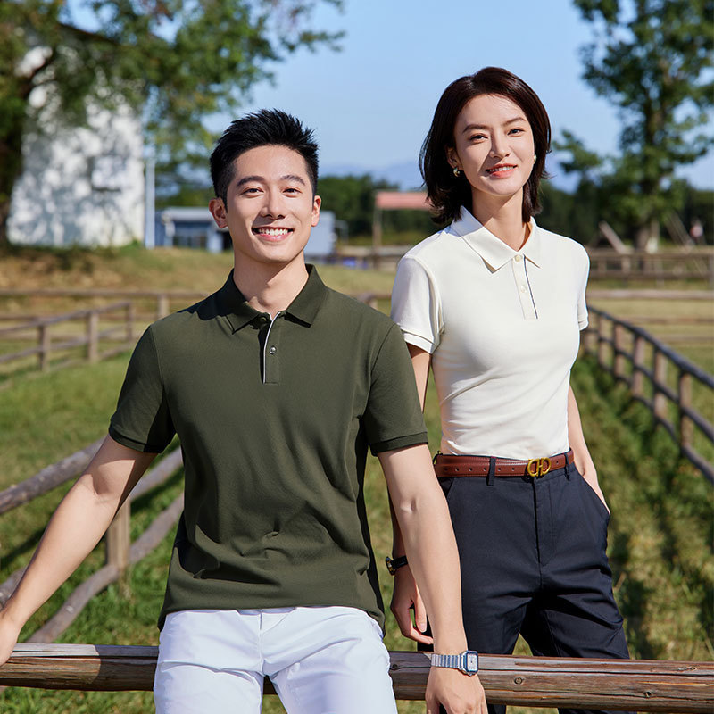 Men's Summer Heavy-Duty Craftsmanship Luxury Business Classic Casual T-Shirt 240g Heavyweight Long-Staple Cotton Polo Shirt