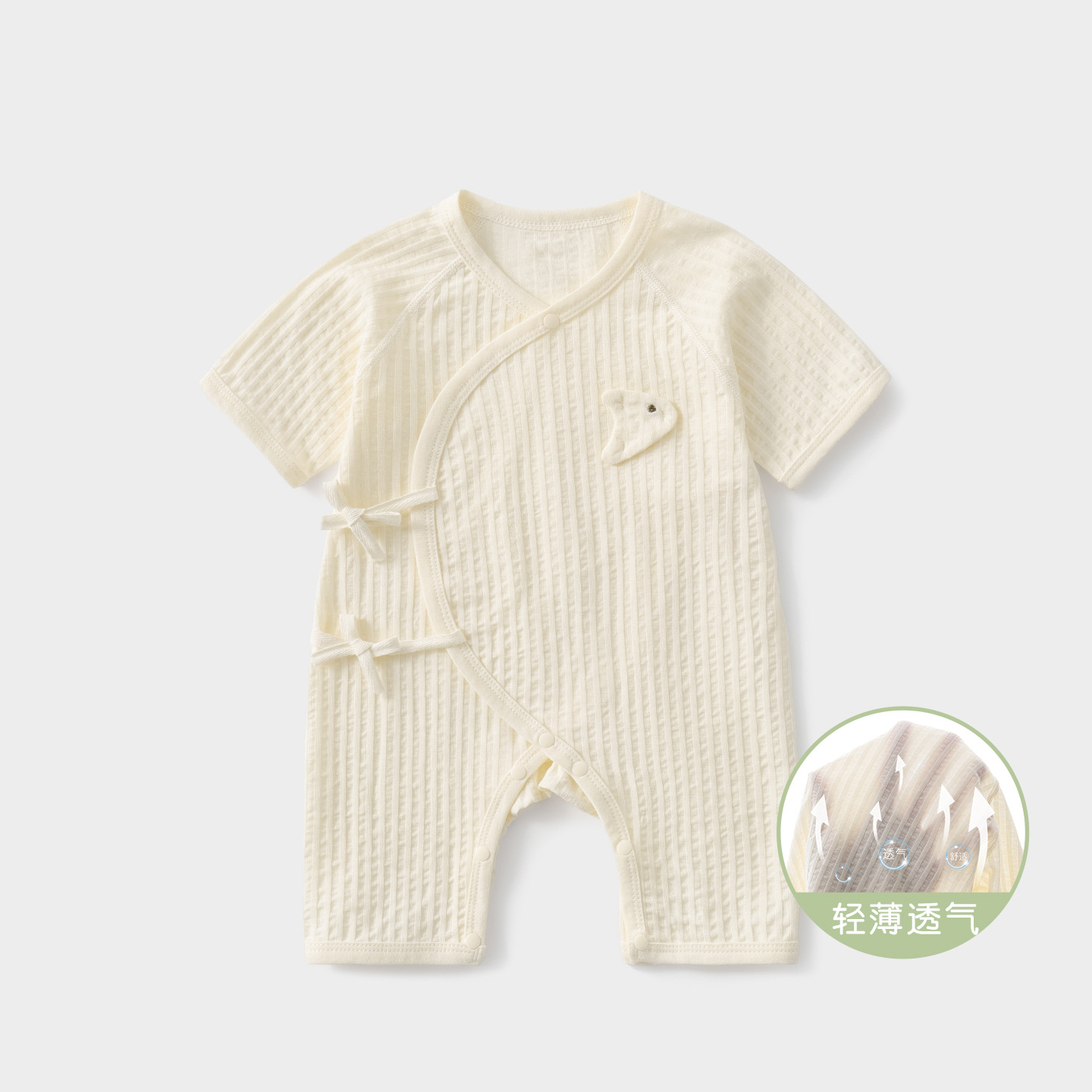 Baby overcoat verano de algodón delgado monje de manga corta ropa recién nacida ropa de verano bebé