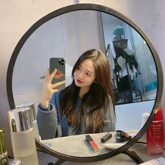 Large LED desk mirror with light for dormitory, student INS style vanity table bedroom fashion light-up mirror