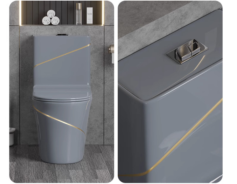 Household toilet, small-sized sitting toilet, large-diameter silent water-saving, super vortex siphon anti-odor, colored ceramic sitting toilet undefined