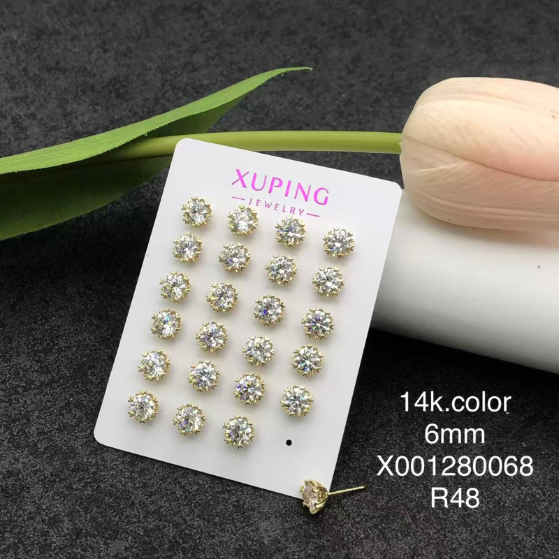 Pendientes de Botón de Corazón y Copo de Nieve de Aleación de Cobre Galvanizado para Mujer image 8
