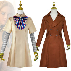 Megan cosplay outfit M3GAN American horror movie style adult and children cosplay dress and coat