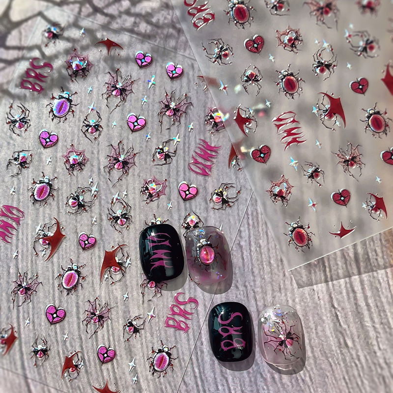 Ant Pattern Halloween Series New Nail Art Stickers Dark Spider Multi-color New Technology Nail Stickers Wholesale YT6986