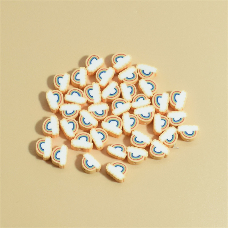 100 PCS/Package Soft Clay Clouds Rainbow Beads display picture 3